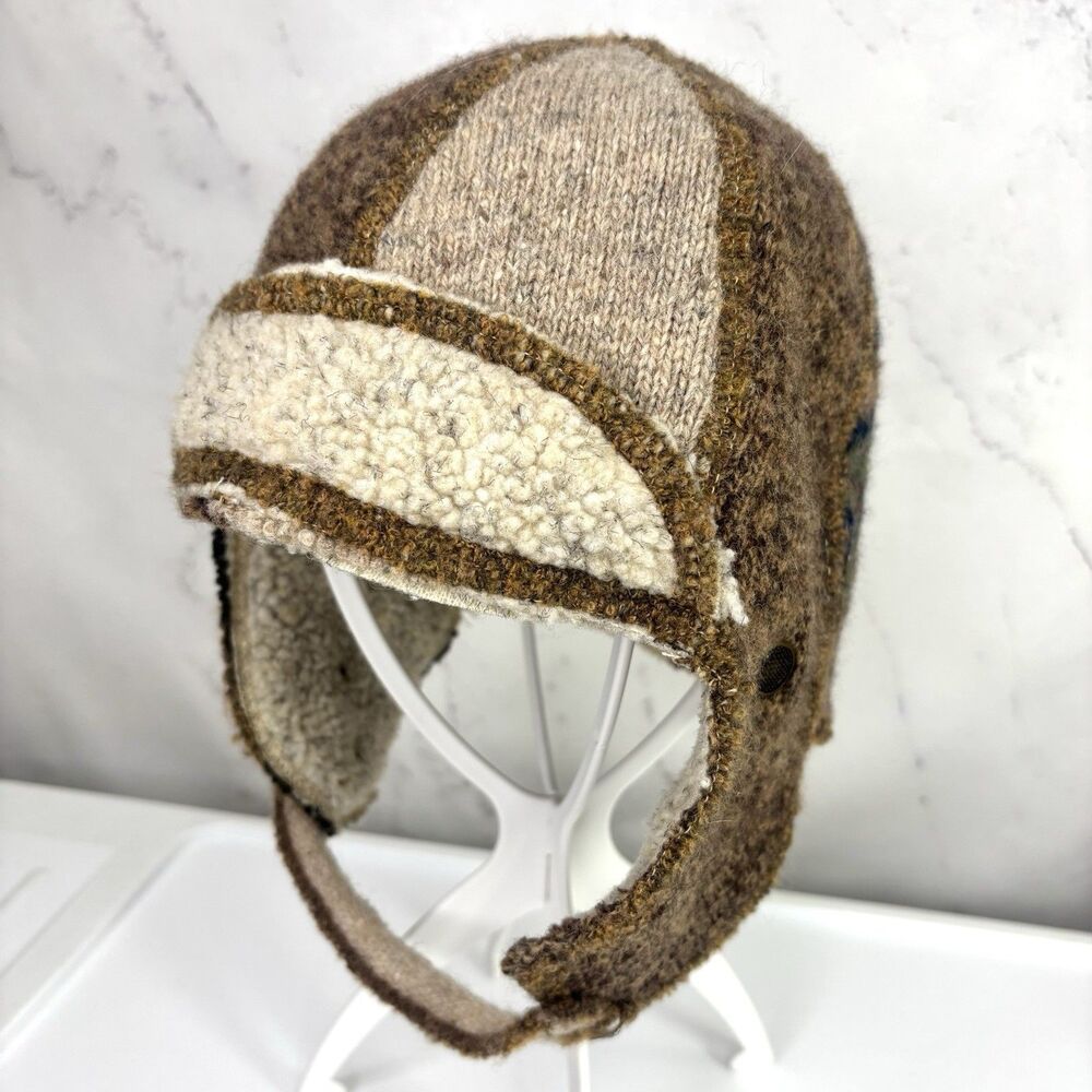 Vtg 90s XOB Hat Cap Wool Upcycle MultiColor USA Unisex Outdoor OS Streetwear